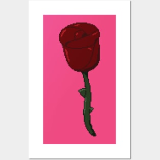 Pixel Rose Posters and Art